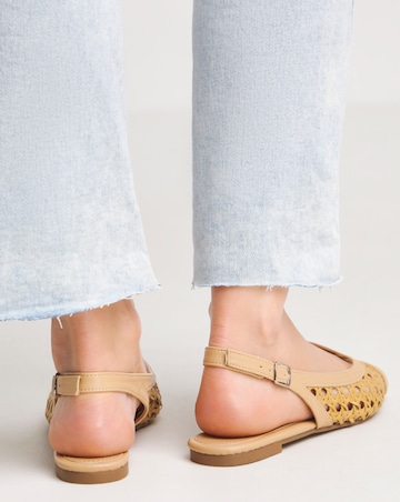 Cara Slingback Peep Toe Shoes - Wide Fit (E)