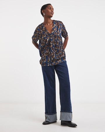 Satin Front Jersey Back Top