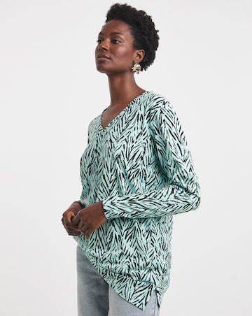 V-Neck Split Hem Slouch T-Shirt