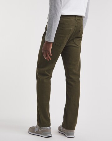 Khaki Straight Stretch Gabardine Jeans