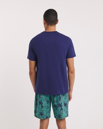 Jersey Tee and Woven Shorts Palm Pyjama Set