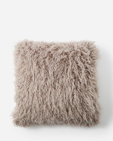Mongolian Faux Fur Cushion - Mink