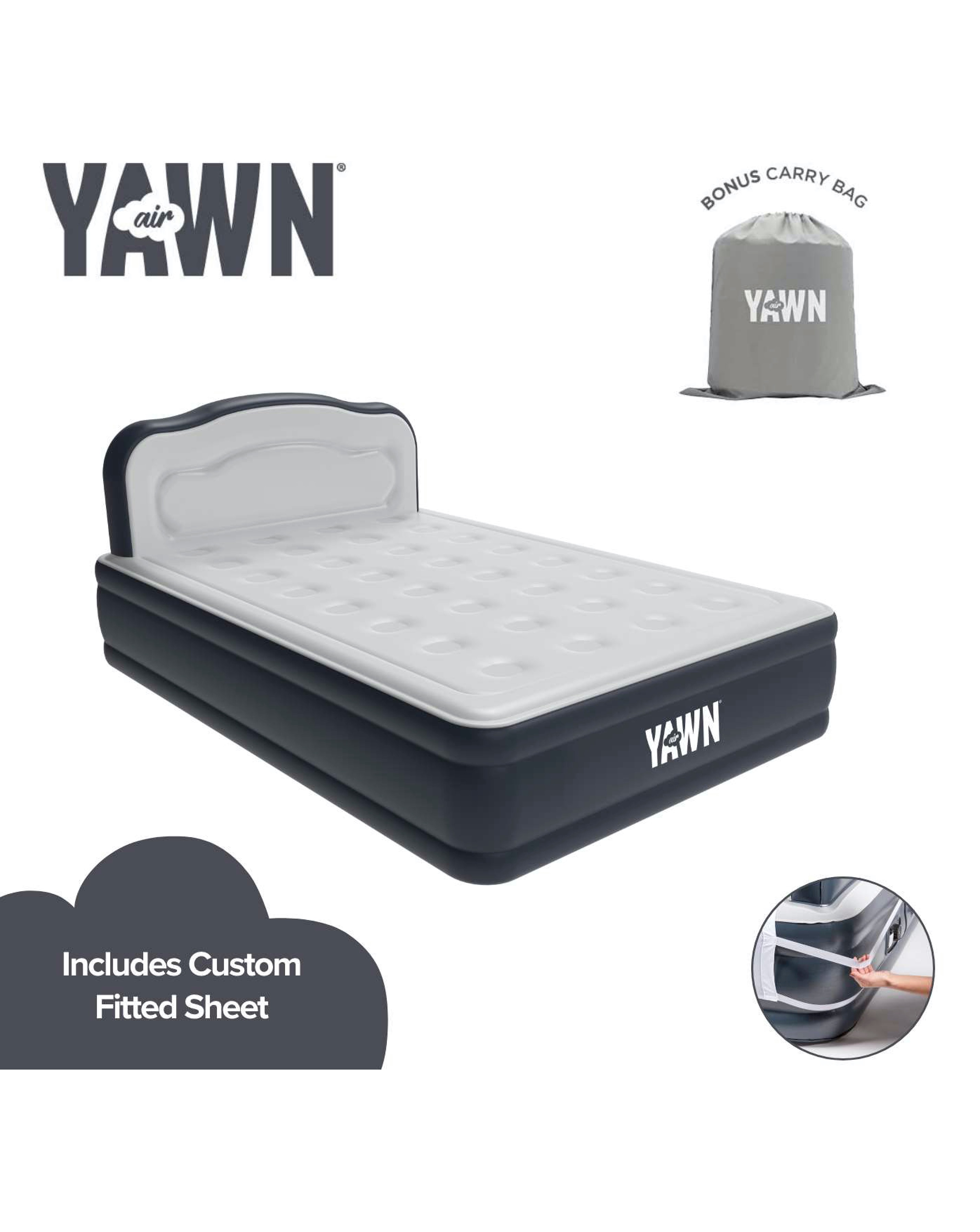 Yawn Double Airbed (with custom fitted sheet) | JD Williams