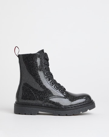 Heavenly Feet Justina Lace Up Chunky Boot Ex Wide Fit