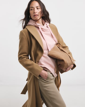 Blush Wrap Neck Longline Hoodie