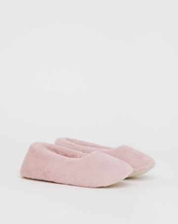 Brandy Fluffy Ballerina Slippers - Wide Fit (E)