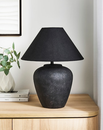 Nolan Black Ceramic Urn Table Lamp