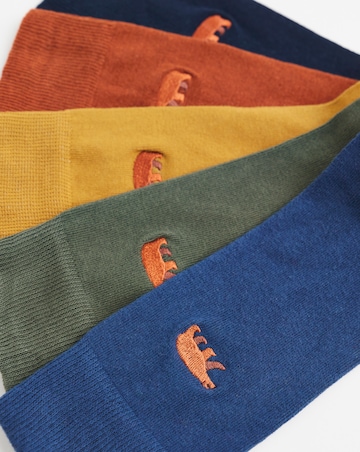 5 Pack Bear Embroidered Socks