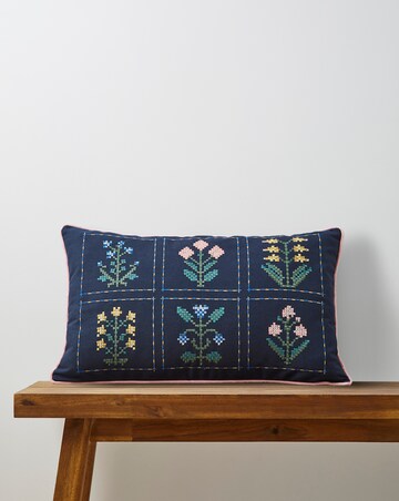 Julipa Lana Floral Embroidered Boudoir Cushion
