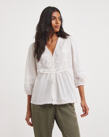 White Embroidered Top