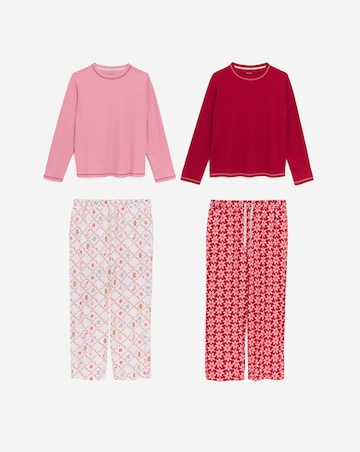 Simply Be (2 Pack) Christmas Ribbed Pyjama Sets