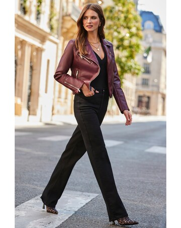 Sosandar Faux Leather Biker