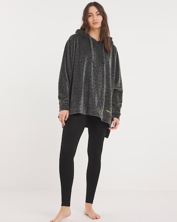 Velour Animal Jacquard Oversized Hoodie