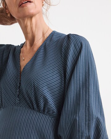 Stripe Button Detail Tea Dress