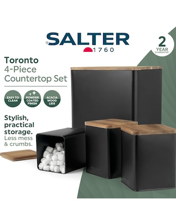 Salter Toronto 4 Piece Bread Bin and Canister Set