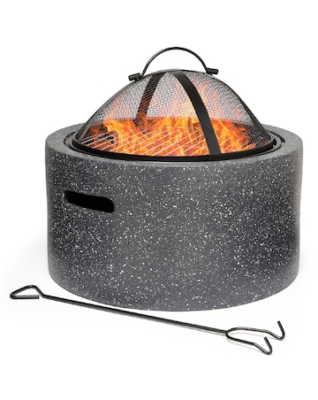 VonHaus Grey Round MgO Fire Pit