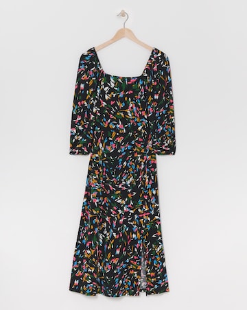 Square Neck Jersey Midi Dress