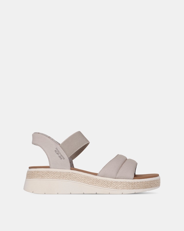 Skechers Taupe Bobs Sun Ray Slip Ins Sandals -Standard Fit (D)