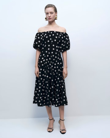 Mango Strapless Polka-Dot Dress