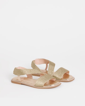 Janna Elasticated Flat Sandals - Extra Wide Fit (EEE)
