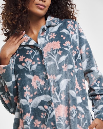Julipa Fleece Button Through Maxi Dressing Gown