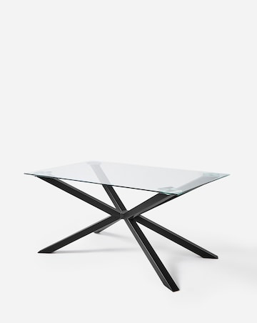 Bodie Black 6 Seater Dining Table with 6 Etta Faux Leather Chairs