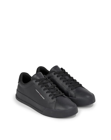 Tommy Hilfiger Leather Court Trainer - Black