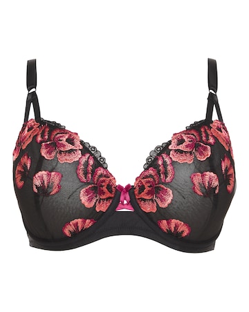 Joanna Hope Poppy Embroidery Non Padded Wired Balcony Bra B-F