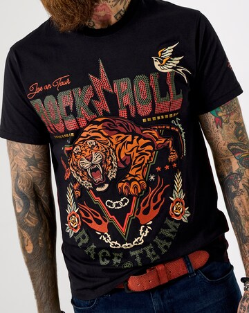 Joe Browns Elevated Tiger Rock and Roll T-Shirt - Black