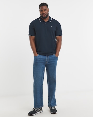 Jack & Jones Austin Waffle Polo - Navy