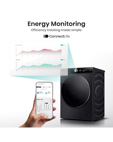 Hisense 7 Series WF7S1247BB AI Wifi-enabled 12kg 1400 spin Washing Machine Black