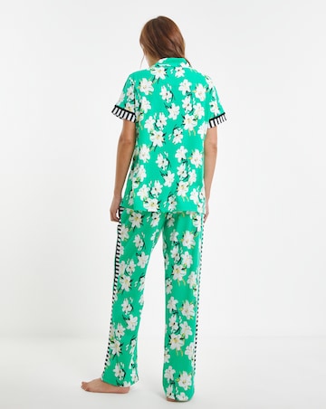 Joe Browns Lily Print Pyjama Set Green Print