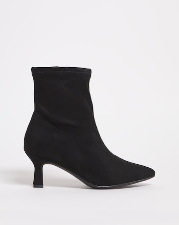 Ally Kitten Heel Sock Boot - Wide Fit (E)