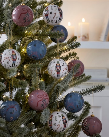 Set of 12 Festive Nutcracker Baubles