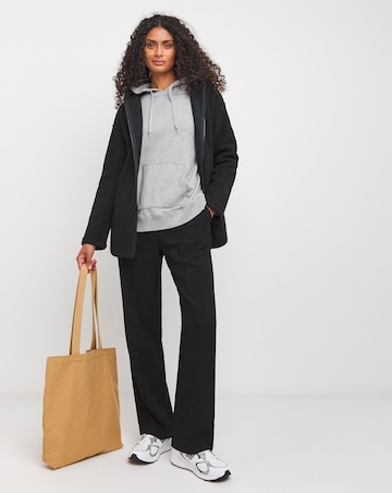 Black Borg Longline Zip Up Jacket