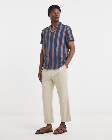 Pointelle Revere Collar Striped Shirt