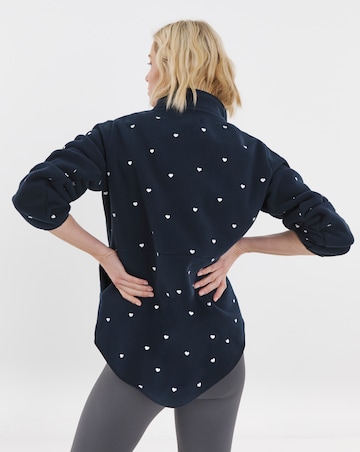 Embroidered Quarter Zip Longline Fleece