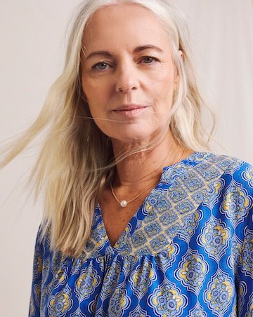 Julipa Mix Print Notch Neck Blouse