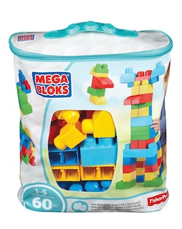 Mega Bloks Big Building Bag 60pc Blue
