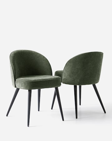 Emilie Chenille Pair of Dining Chairs