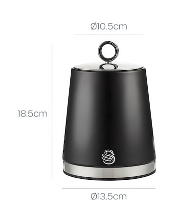 Swan Serenity Set of 3 Canisters Black