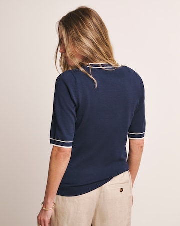 Anthology Contrast Trim Short Sleeve Jumper