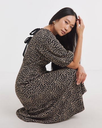 Bow Back Jacquard Tea Dress