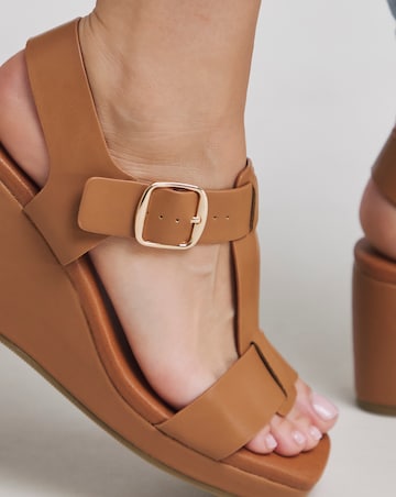 Emilia Two Part Wedged Sandal - Wide Fit (E)