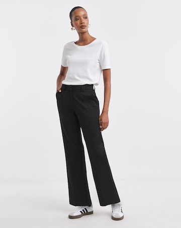 Black Tailored Jersey Straight Leg Trousers