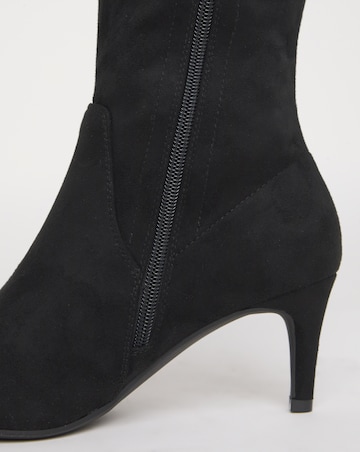 Symphony Heeled Knee High Sock Boots - Wide Fit (E) Super Curvy/Curvy Plus Calf