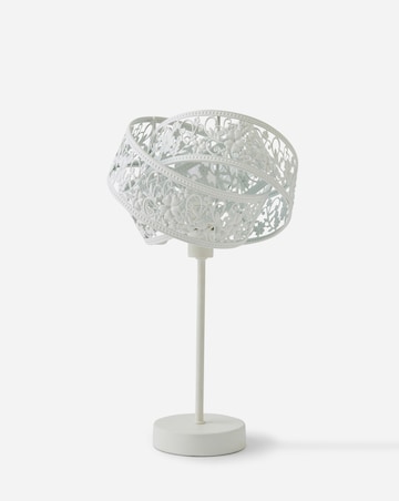 Matte White Fretwork Table Lamp