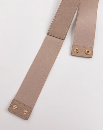Taupe Lined Buckle Waist Stretch Belt