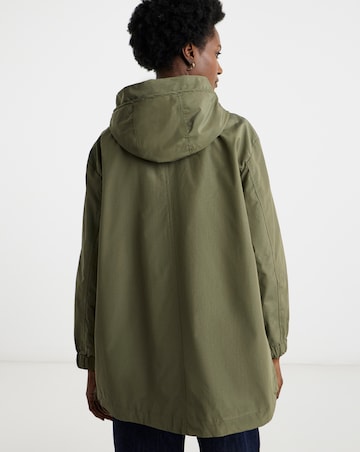 Khaki Short Shower Resistant Raincoat