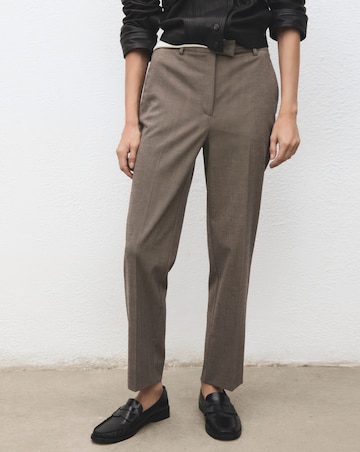 Mango Cropped Tailored Pinstripe Trousers